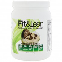Fit & Lean, Fat Burning Meal Replacement, Cookies & Cream, 1.0 lb (450 g)