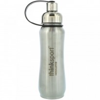 Think, Thinksport, Insulated Sports Bottle, Silver, 17 oz (500ml)